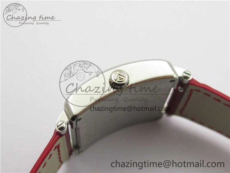 Master Square SS Ladies ZF 1:1 Best Edition White  Roman Dial on Red Leather Strap Ronda Quartz Upgraded 6550