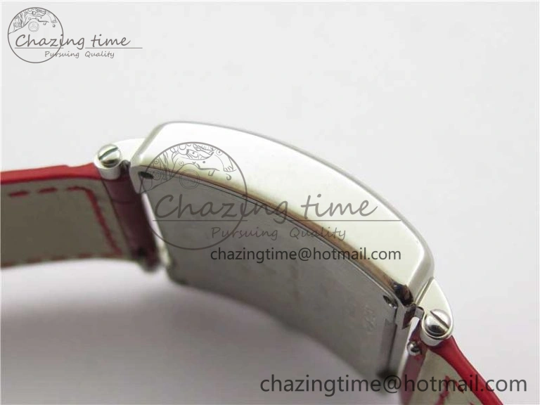 Master Square SS Ladies ZF 1:1 Best Edition White  Roman Dial on Red Leather Strap Ronda Quartz Upgraded 6550