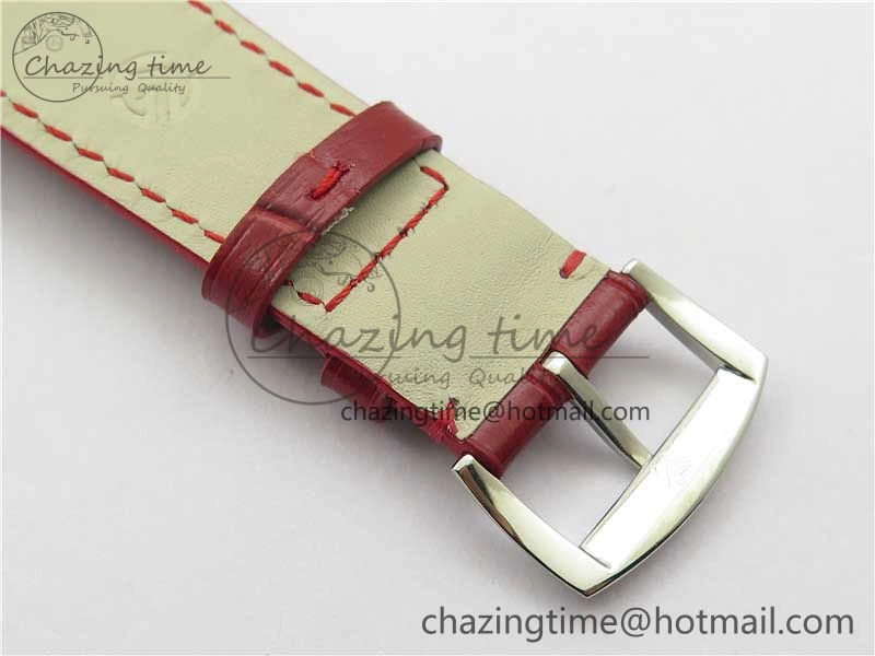 Master Square SS Ladies ZF 1:1 Best Edition White  Roman Dial on Red Leather Strap Ronda Quartz Upgraded 6550