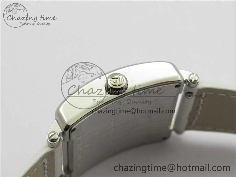 TimelessDesign Master Square SS Ladies ZF 1:1 Best Edition White  Roman Dial on White Leather Strap Ronda Quartz 10372