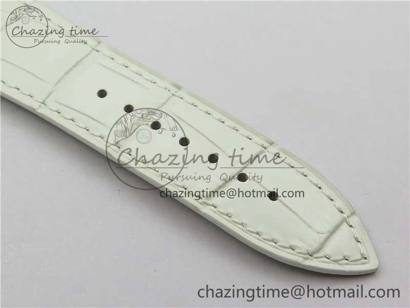 TimelessDesign Master Square SS Ladies ZF 1:1 Best Edition White  Roman Dial on White Leather Strap Ronda Quartz 10372