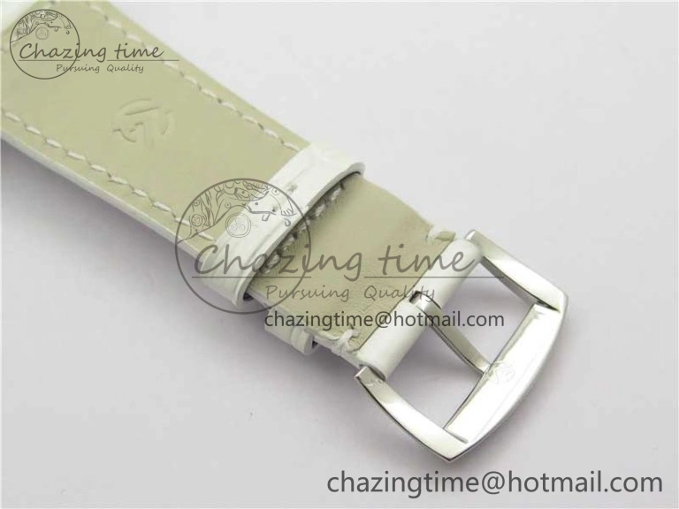 TimelessDesign Master Square SS Ladies ZF 1:1 Best Edition White  Roman Dial on White Leather Strap Ronda Quartz 10372