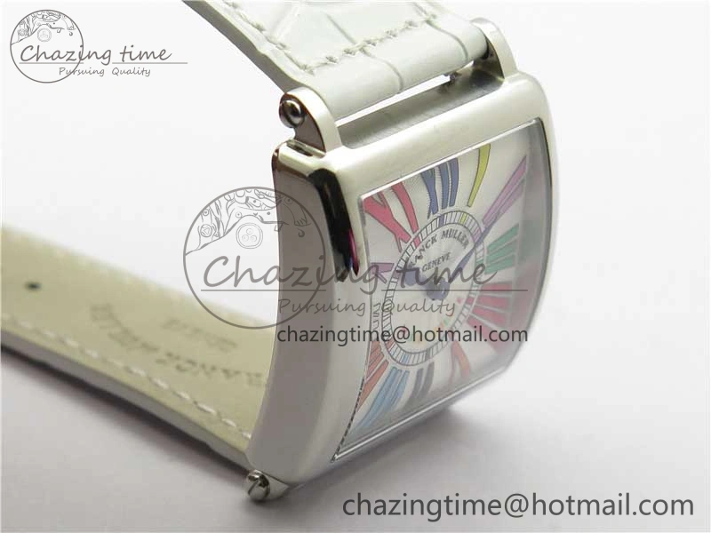 TimelessDesign Master Square SS Ladies ZF 1:1 Best Edition White  Roman Dial on White Leather Strap Ronda Quartz 10372