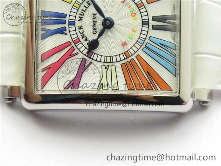 TimelessDesign Master Square SS Ladies ZF 1:1 Best Edition White  Roman Dial on White Leather Strap Ronda Quartz 10372