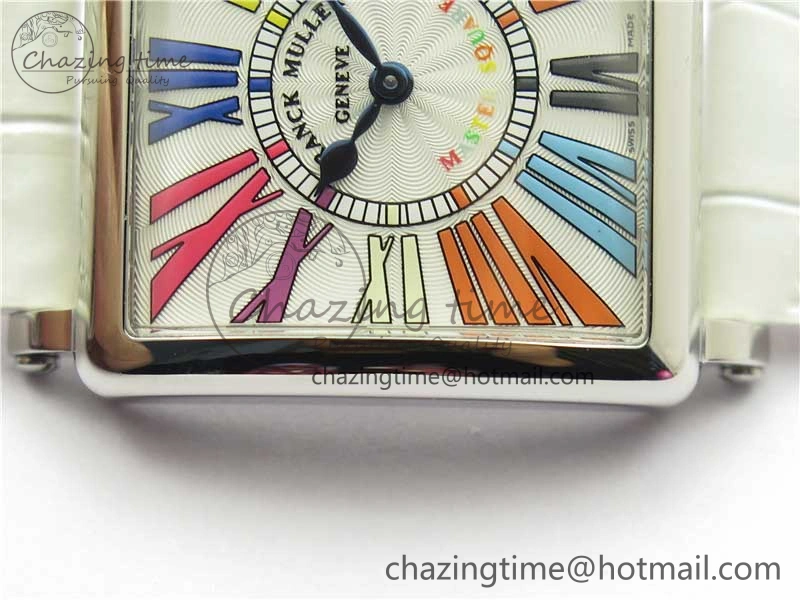 TimelessDesign Master Square SS Ladies ZF 1:1 Best Edition White  Roman Dial on White Leather Strap Ronda Quartz 10372