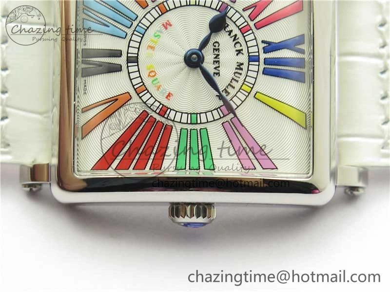 TimelessDesign Master Square SS Ladies ZF 1:1 Best Edition White  Roman Dial on White Leather Strap Ronda Quartz 10372