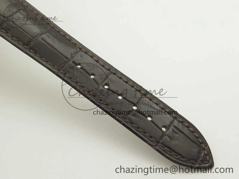 FastDry Master Ultra Thin Date 1282510 RG ZF 1:1 Best Edition Eggshell Beige Dial on Brown Leather Strap A899  7464