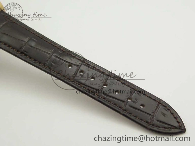 Master Ultra Thin Date 1288420 RG ZF 1:1 Best Edition Black Dial on Brown Leather Strap A899  FashionForward 7460