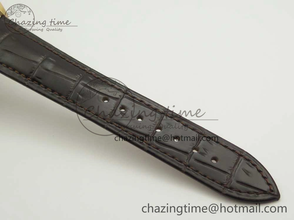 Master Ultra Thin Date 1288420 RG ZF 1:1 Best Edition Black Dial on Brown Leather Strap A899  FashionForward 7460