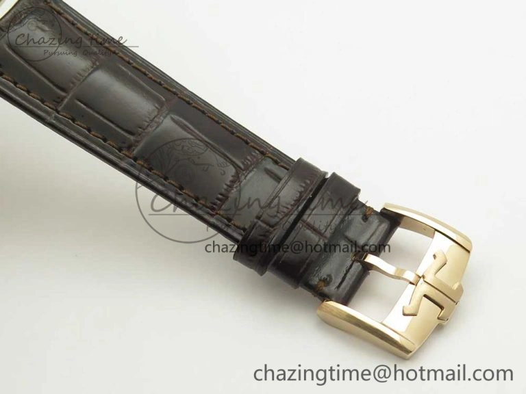 Master Ultra Thin Date 1288420 RG ZF 1:1 Best Edition Black Dial on Brown Leather Strap A899  FashionForward 7460