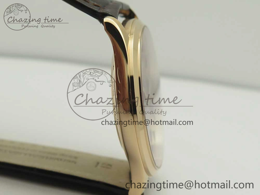 Master Ultra Thin Date 1288420 RG ZF 1:1 Best Edition Black Dial on Brown Leather Strap A899  FashionForward 7460