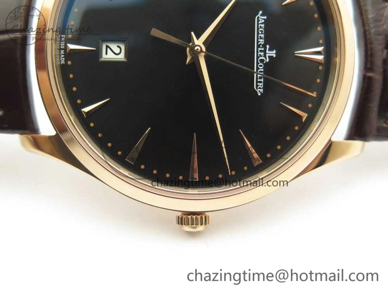 Master Ultra Thin Date 1288420 RG ZF 1:1 Best Edition Black Dial on Brown Leather Strap A899  FashionForward 7460