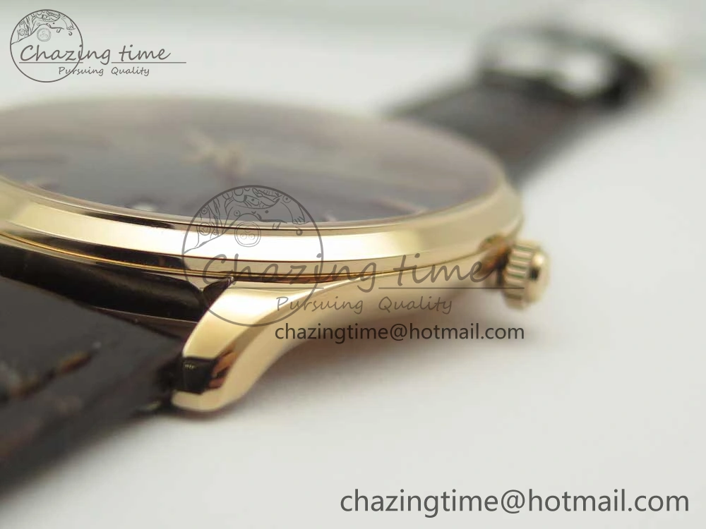 Master Ultra Thin Date 1288420 RG ZF 1:1 Best Edition Black Dial on Brown Leather Strap A899  FashionForward 7460
