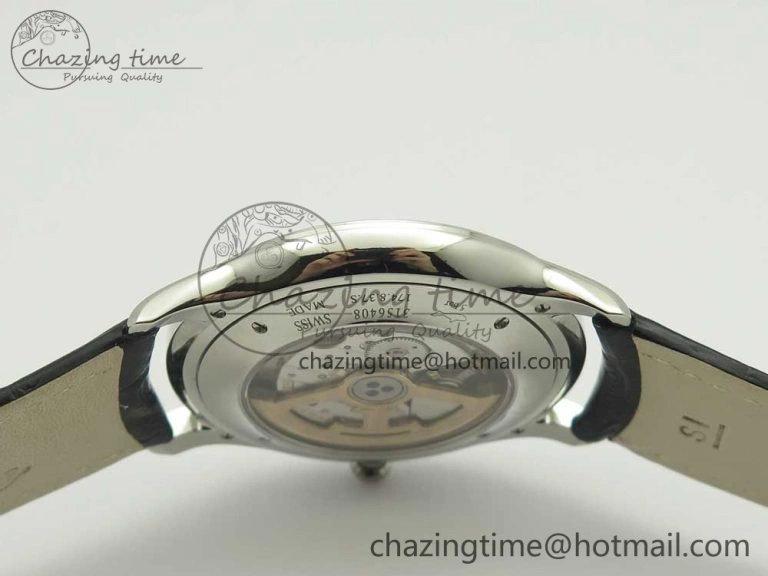 Classic Master Ultra Thin Date 1288420 SS ZF 1:1 Best Edition Black Dial on Black Leather Strap A899  7463