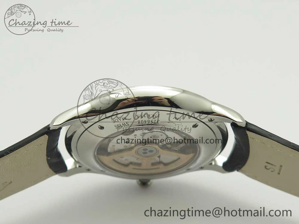 Classic Master Ultra Thin Date 1288420 SS ZF 1:1 Best Edition Black Dial on Black Leather Strap A899  7463