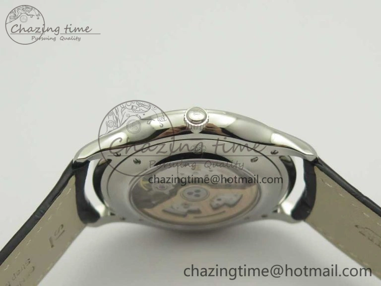 Classic Master Ultra Thin Date 1288420 SS ZF 1:1 Best Edition Black Dial on Black Leather Strap A899  7463