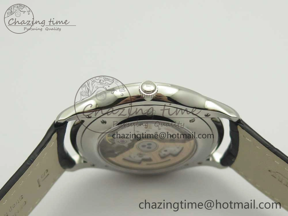 Classic Master Ultra Thin Date 1288420 SS ZF 1:1 Best Edition Black Dial on Black Leather Strap A899  7463