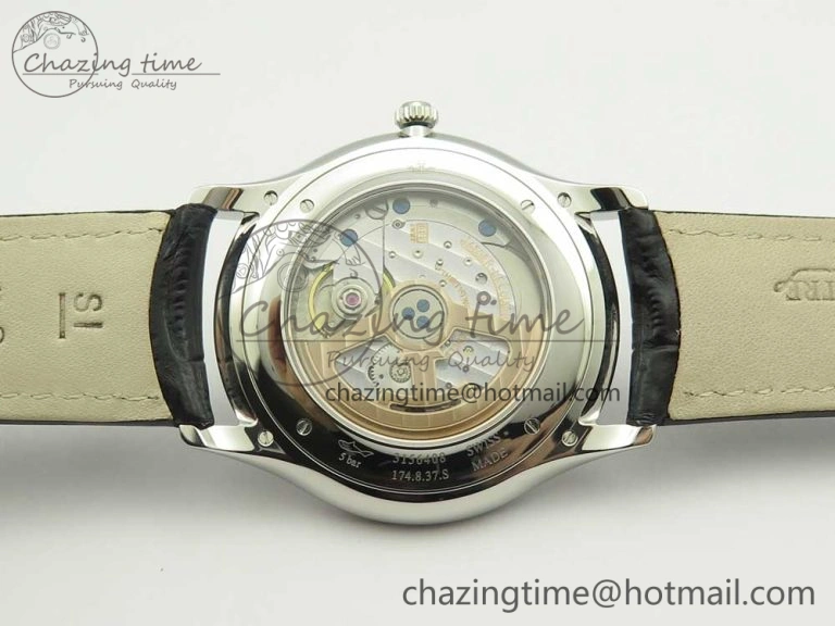 Classic Master Ultra Thin Date 1288420 SS ZF 1:1 Best Edition Black Dial on Black Leather Strap A899  7463