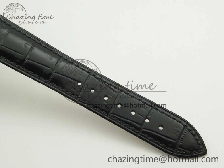 Classic Master Ultra Thin Date 1288420 SS ZF 1:1 Best Edition Black Dial on Black Leather Strap A899  7463