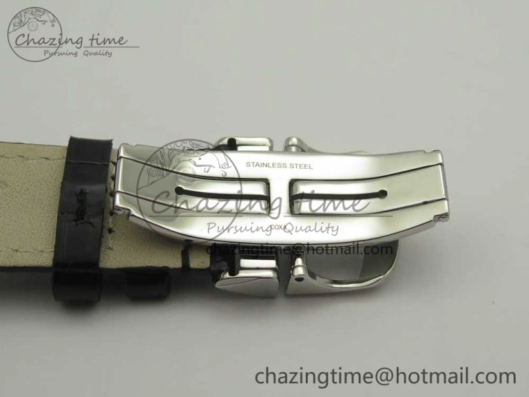 Classic Master Ultra Thin Date 1288420 SS ZF 1:1 Best Edition Black Dial on Black Leather Strap A899  7463