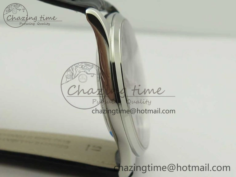 Classic Master Ultra Thin Date 1288420 SS ZF 1:1 Best Edition Black Dial on Black Leather Strap A899  7463