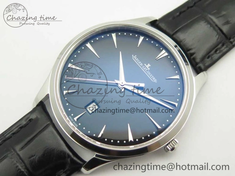 Classic Master Ultra Thin Date 1288420 SS ZF 1:1 Best Edition Black Dial on Black Leather Strap A899  7463