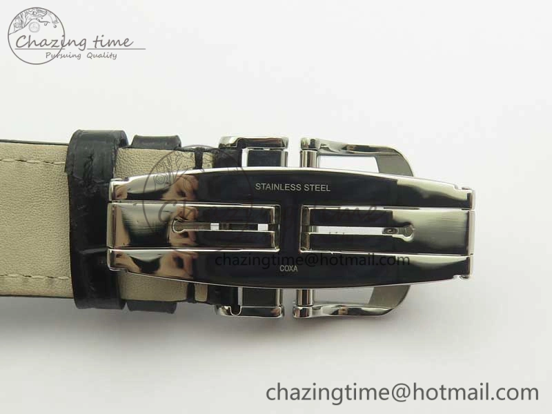 ZeroBulk Master Ultra Thin Date 1288420 SS ZF 1:1 Best Edition Silver Dial on Black Leather Strap A899  7466