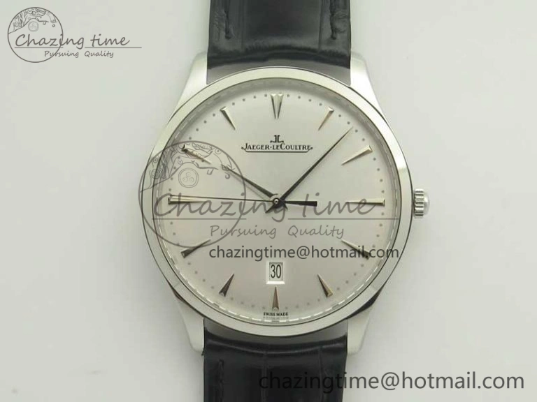 ZeroBulk Master Ultra Thin Date 1288420 SS ZF 1:1 Best Edition Silver Dial on Black Leather Strap A899  7466