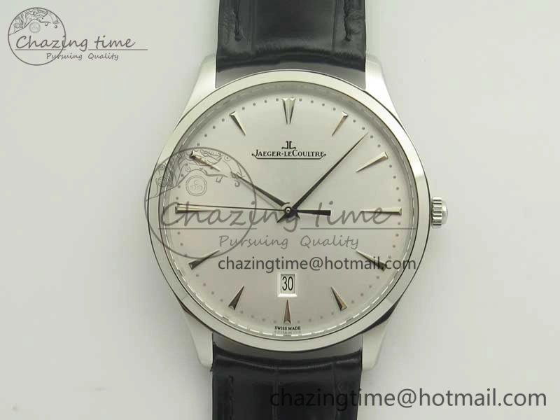 ZeroBulk Master Ultra Thin Date 1288420 SS ZF 1:1 Best Edition Silver Dial on Black Leather Strap A899  7466