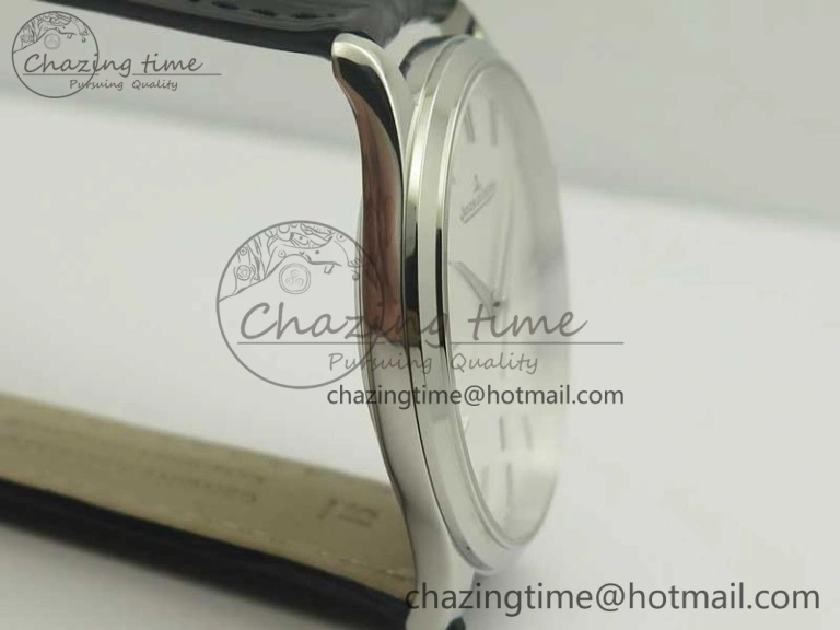 ZeroBulk Master Ultra Thin Date 1288420 SS ZF 1:1 Best Edition Silver Dial on Black Leather Strap A899  7466