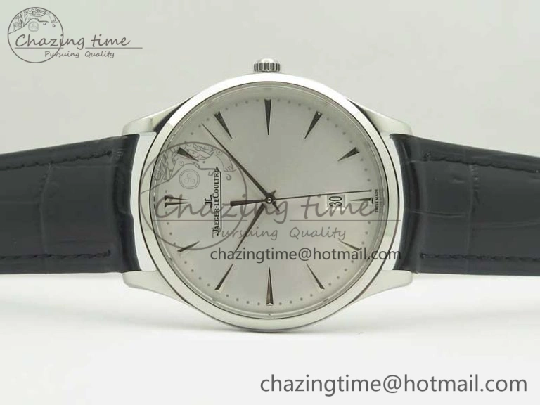 ZeroBulk Master Ultra Thin Date 1288420 SS ZF 1:1 Best Edition Silver Dial on Black Leather Strap A899  7466