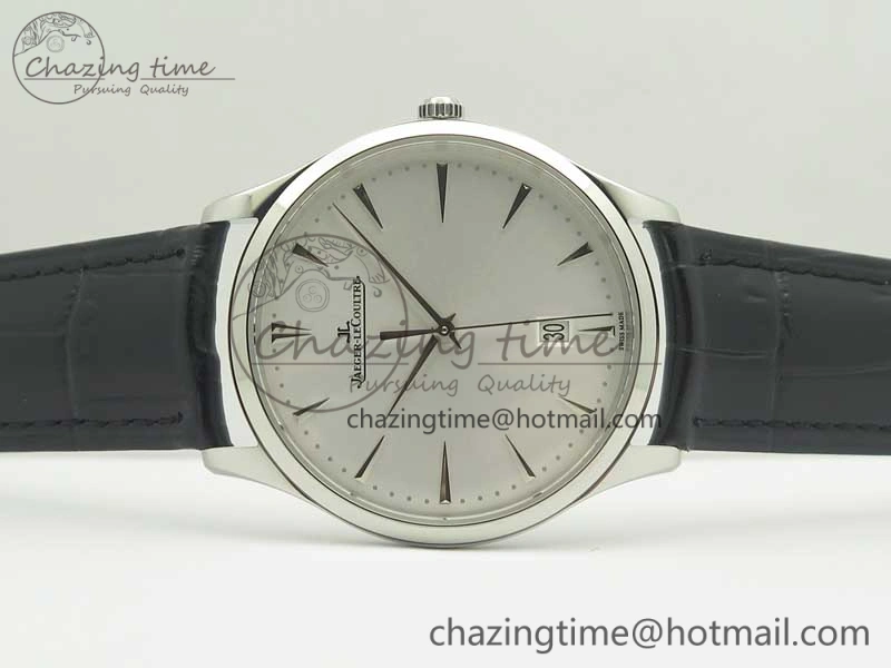 ZeroBulk Master Ultra Thin Date 1288420 SS ZF 1:1 Best Edition Silver Dial on Black Leather Strap A899  7466