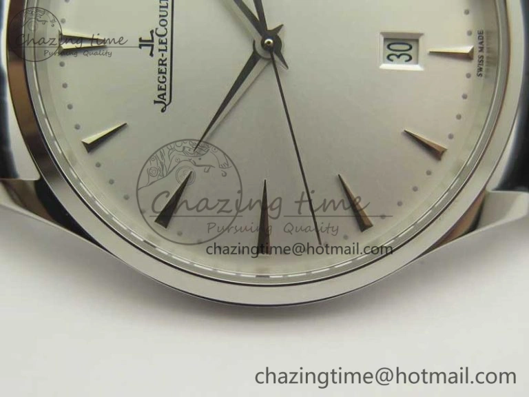 ZeroBulk Master Ultra Thin Date 1288420 SS ZF 1:1 Best Edition Silver Dial on Black Leather Strap A899  7466