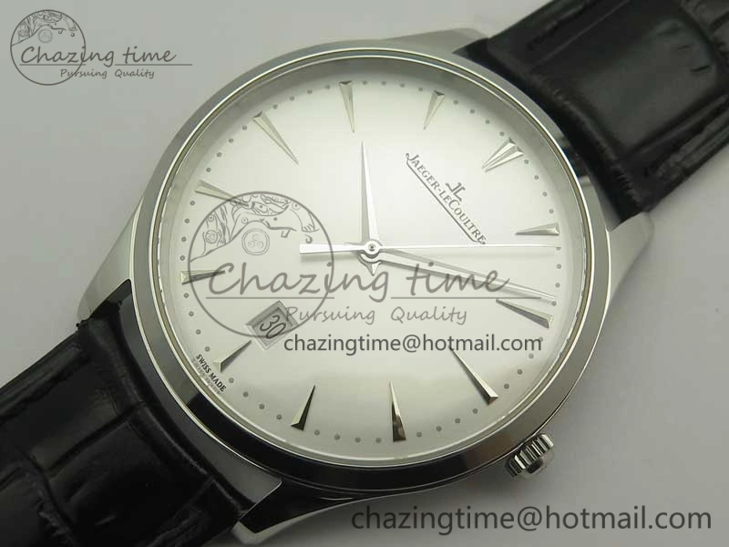 ZeroBulk Master Ultra Thin Date 1288420 SS ZF 1:1 Best Edition Silver Dial on Black Leather Strap A899  7466