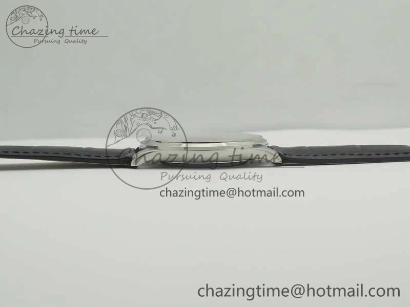 ZeroBulk Master Ultra Thin Date 1288420 SS ZF 1:1 Best Edition Silver Dial on Black Leather Strap A899  7466