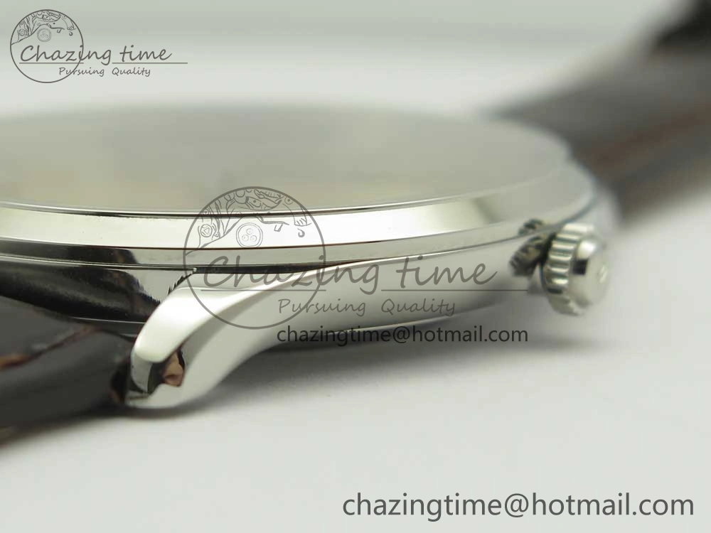 Practical Master Ultra Thin Date 1288420 ZF 1:1 Best Edition Gold Dial on Brown Leather Strap A899  7462