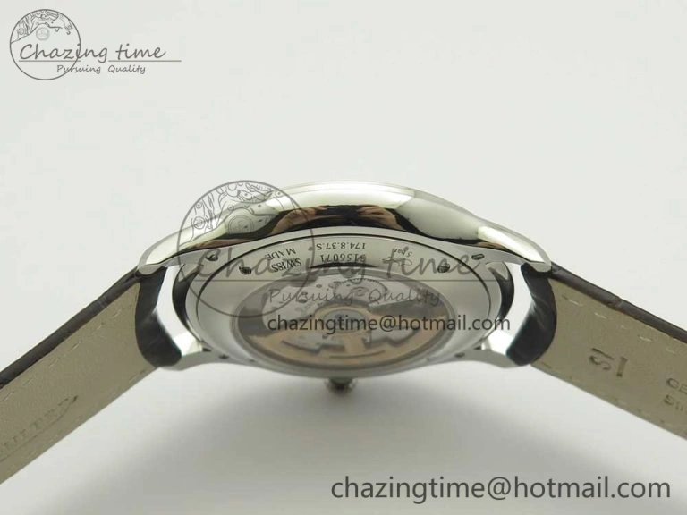 Practical Master Ultra Thin Date 1288420 ZF 1:1 Best Edition Gold Dial on Brown Leather Strap A899  7462