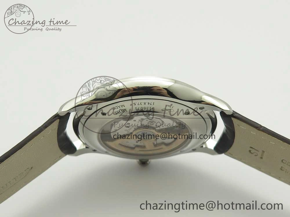 Practical Master Ultra Thin Date 1288420 ZF 1:1 Best Edition Gold Dial on Brown Leather Strap A899  7462