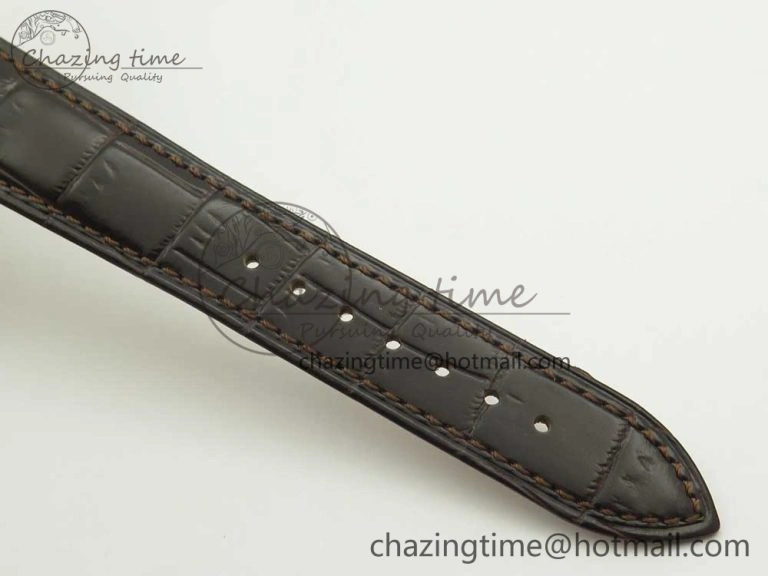 Practical Master Ultra Thin Date 1288420 ZF 1:1 Best Edition Gold Dial on Brown Leather Strap A899  7462