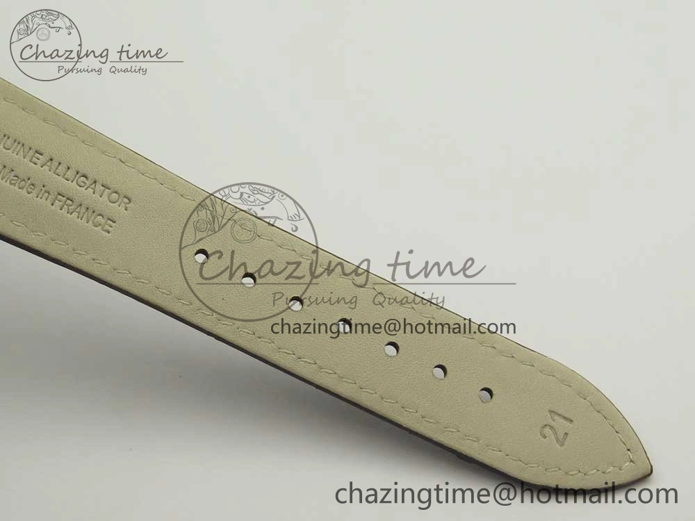 Practical Master Ultra Thin Date 1288420 ZF 1:1 Best Edition Gold Dial on Brown Leather Strap A899  7462