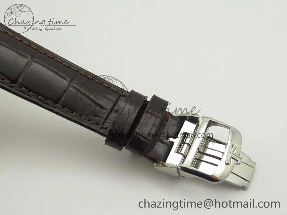 Practical Master Ultra Thin Date 1288420 ZF 1:1 Best Edition Gold Dial on Brown Leather Strap A899  7462