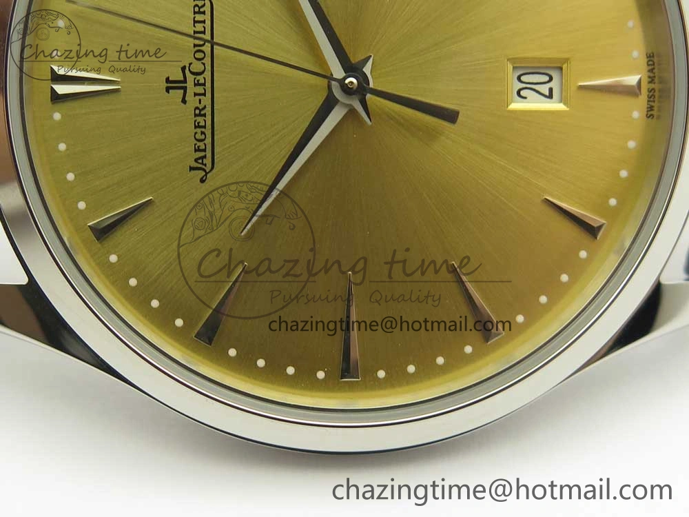 Practical Master Ultra Thin Date 1288420 ZF 1:1 Best Edition Gold Dial on Brown Leather Strap A899  7462