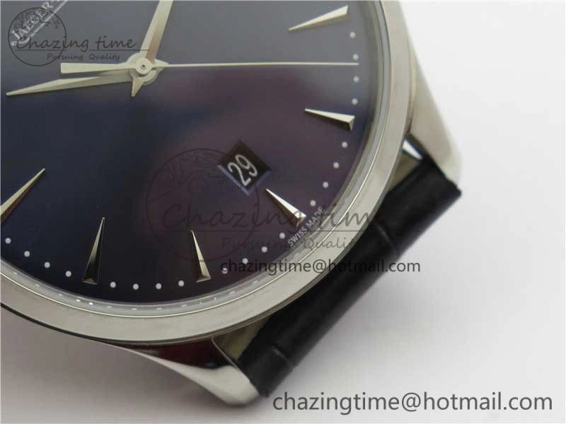 Master Ultra Thin Date FKF 1:1 Best Edition Blue Dial on Black Leather Strap A HighQuality 7449