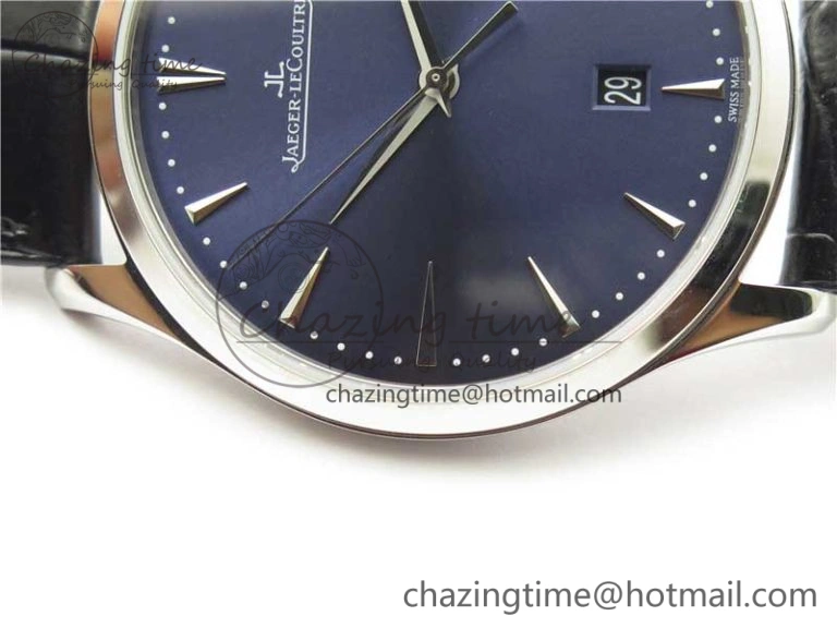 Master Ultra Thin Date FKF 1:1 Best Edition Blue Dial on Black Leather Strap A HighQuality 7449