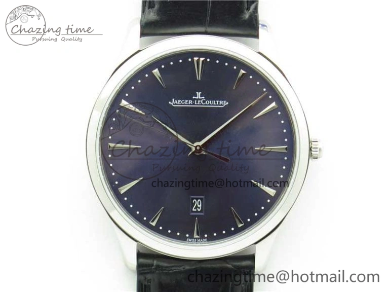 Master Ultra Thin Date FKF 1:1 Best Edition Blue Dial on Black Leather Strap A HighQuality 7449