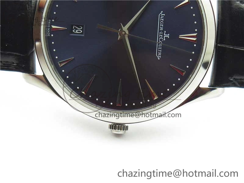 Master Ultra Thin Date FKF 1:1 Best Edition Blue Dial on Black Leather Strap A HighQuality 7449