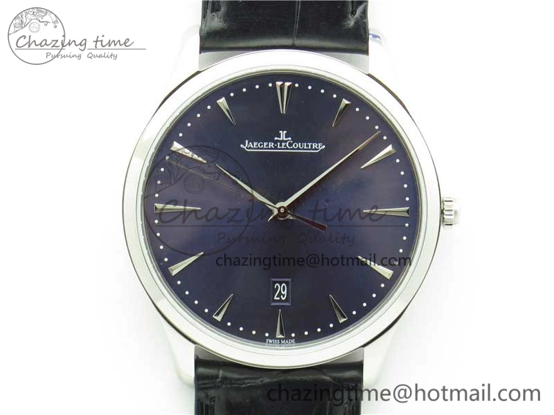 Master Ultra Thin Date FKF 1:1 Best Edition Blue Dial on Black Leather Strap A HighQuality 7449