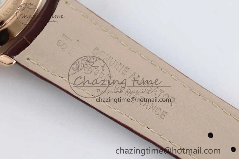 Vibrant Master Ultra Thin Moon 1362520 RG Q8F 1:1 Best Edition White Dial on Brown Leather Strap A 7429