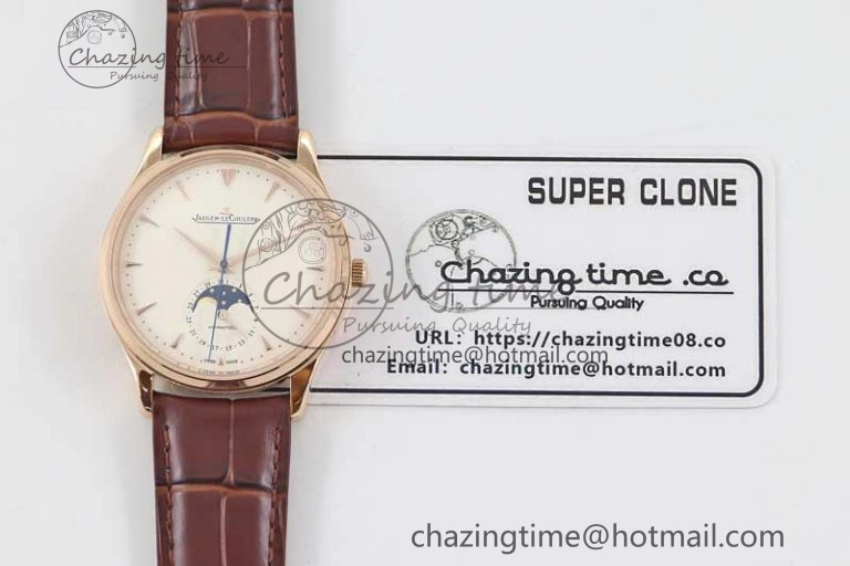 Vibrant Master Ultra Thin Moon 1362520 RG Q8F 1:1 Best Edition White Dial on Brown Leather Strap A 7429