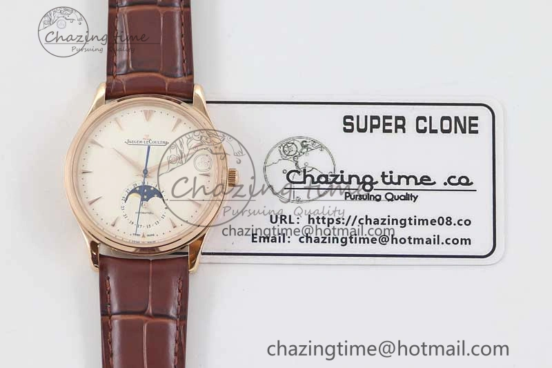 Vibrant Master Ultra Thin Moon 1362520 RG Q8F 1:1 Best Edition White Dial on Brown Leather Strap A 7429